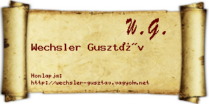Wechsler Gusztáv névjegykártya